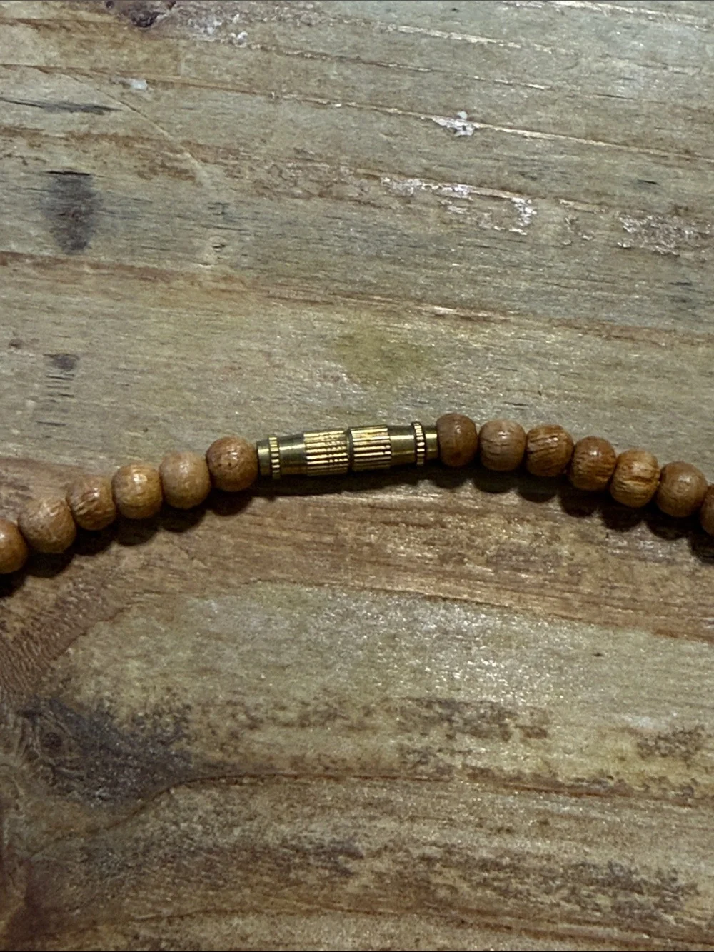 Vintage Boho Brown Black Wooden Beaded Choker Collar Statement Necklace